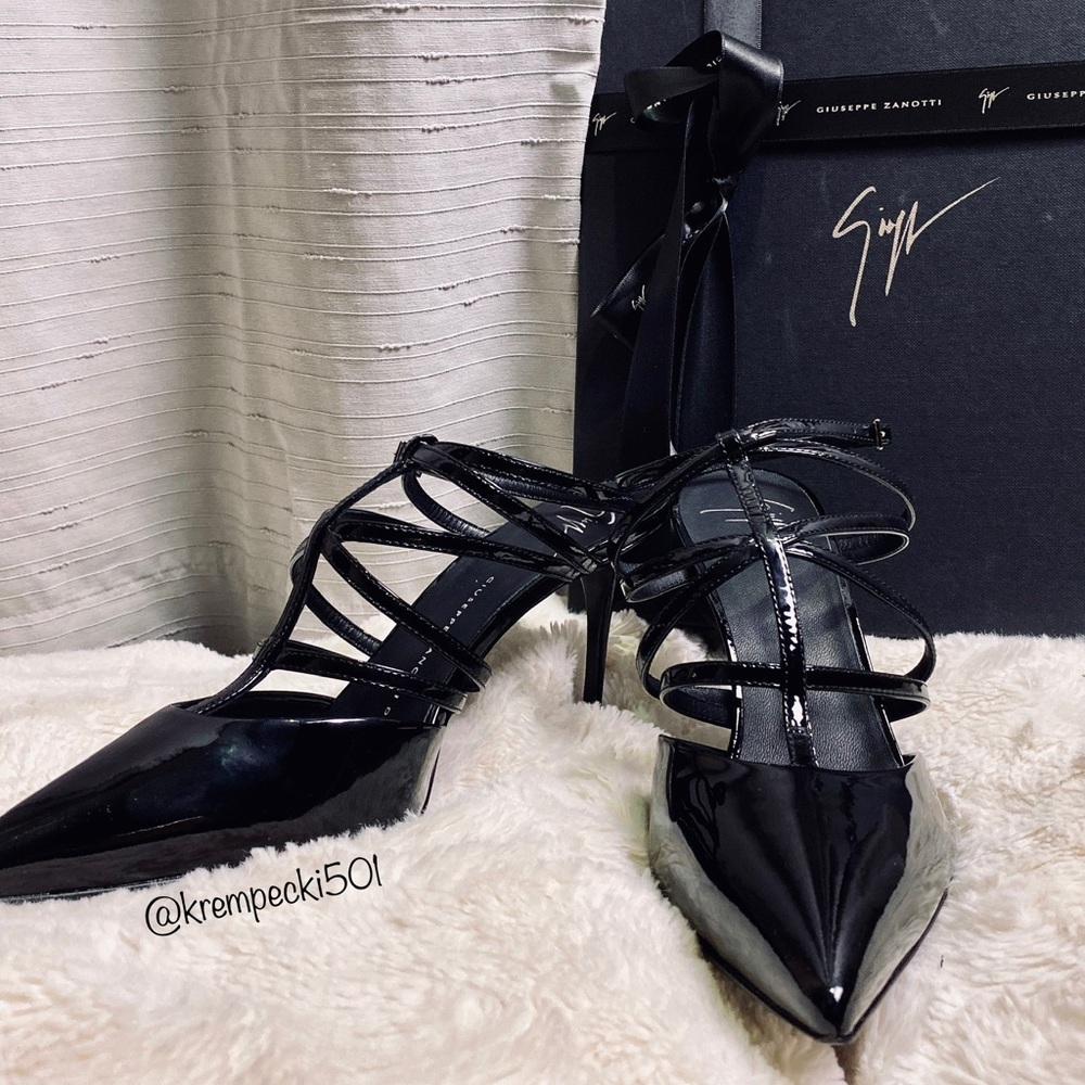giuseppe zanotti NIB black parent strappy heels - Picture 5 of 11